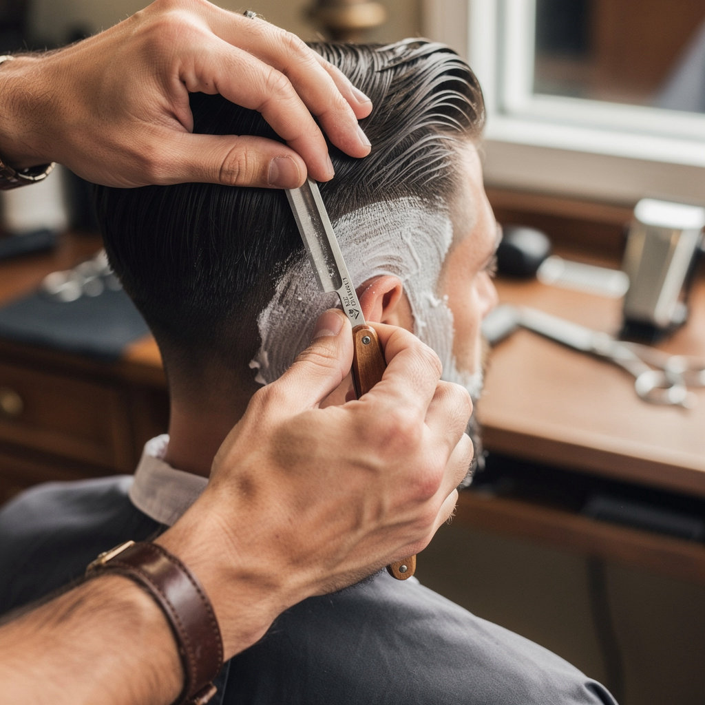 Wise Guys Barber Shop interior with traditional barber chairs and tools, showcasing a classic Santa Barbara grooming experience
